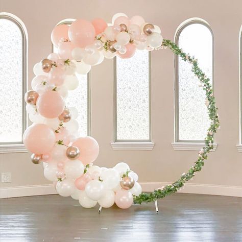 Circle Arch, Deco Ballon, Bridal Shower Balloons, Flower Walls, Wedding Balloon Decorations, Congratulations And Best Wishes, Arch Decoration Wedding, Rose Gold Party, Bloom Baby