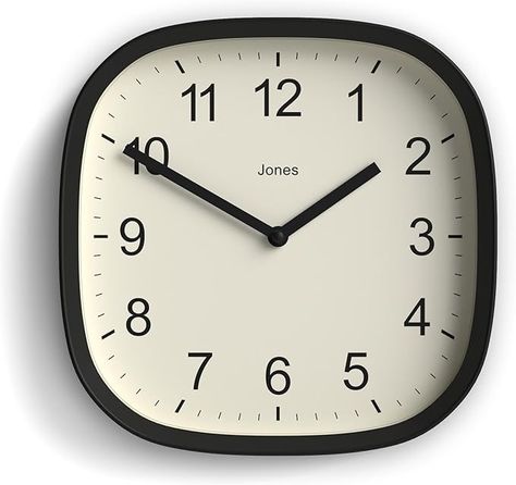 Amazon.com: JONES CLOCKS Square Retro Wall Clock in Acrylic, The 'Sprite', 25 x 25 x 5cm (Grey, 25 x 25 x 5cm) : Home & Kitchen Square Clock, Square Clocks, Retro Wall Clock, Retro Wall, Wall Clocks, Home Kitchen, Wall Clock, Free Delivery, Clock