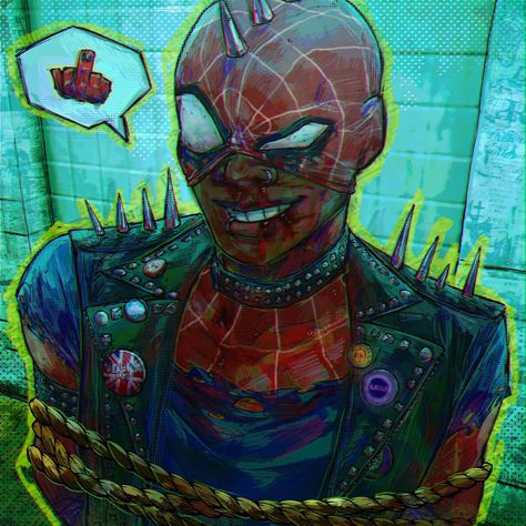 Spiderman Painting Easy, Hobie Brown Spider Punk, Batman And Spiderman, Spiderman Painting, Spiderverse Spiderman, Spiderman Spiderverse, Hobie Brown, Spider Punk, Miles Spiderman