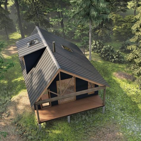 715 SF Affordable Small Home Rental Suite Tiny House ADU Cabin Instant Download House Plans - Etsy Tiny Home Foundation, Loft Floor Plans, Cabin Plan, Rental Ideas, Lakeside Cottage, Backyard Studio, Off Grid Cabin, Small House Floor Plans, Home Rental