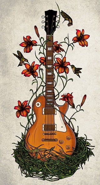 Guitar Tattoos, Guitar Tattoo Design, Guitar Illustration, Guitar Drawing, Easy Drawing Steps, Guitar Tattoo, Les Paul Guitars, Rock Girl, Music Tattoos