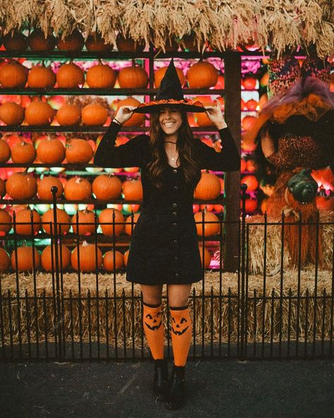 Spooky Songs, Spooky Song, Orange Tights, Witches Night, Witches Night Out, Witch Hats, Night Out Outfit, Samhain, Witch Hat