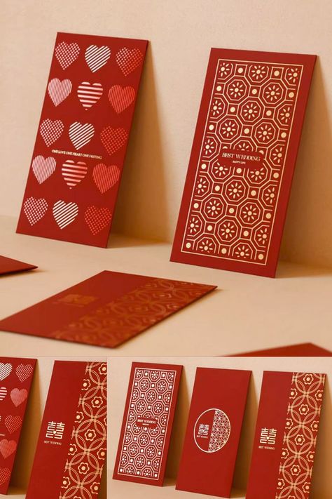 Chinese wedding envelope Modern Chinese Wedding, Chinese Red Envelope, Red Packet, Wedding Envelope, Modern Chinese, Chinese Wedding, Wedding Envelopes, Red Envelope, Envelope