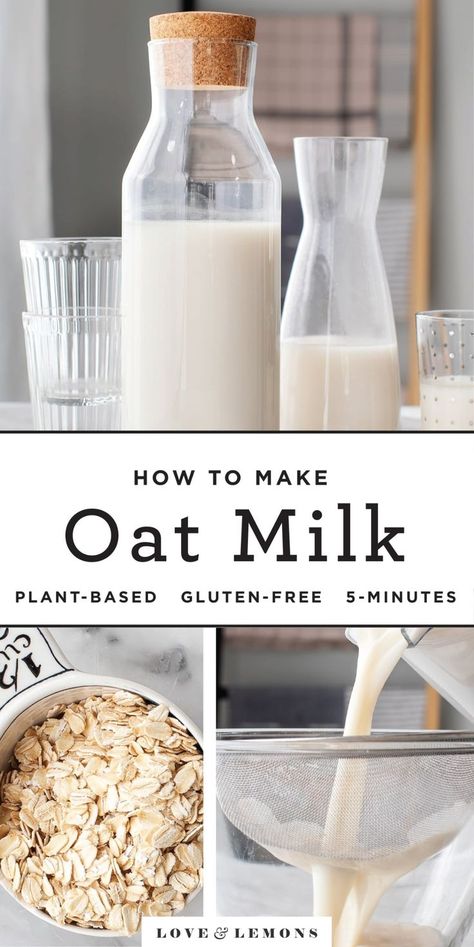 Recipes With Oat Milk, Make Oat Milk, Oat Milk Recipe, How To Make Oats, Dairy Recipes, Pudding Chia, Special Diet, Tofu Scramble, Vegan Milk