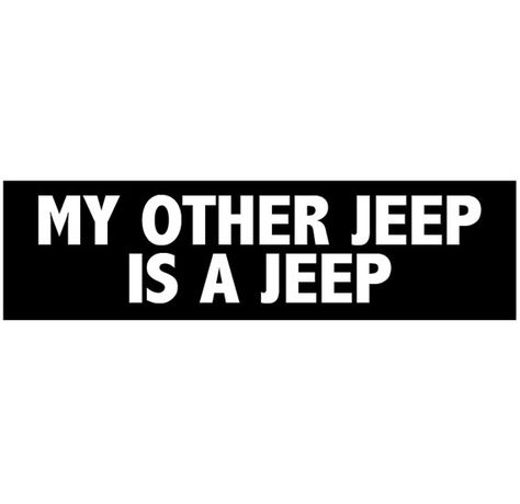 If you own a Jeep, you know just how awesome you are! Tell everyone else to STICK IT! with this 11 x 3 funny bumper sticker! :)  11 x 3 decal or magnet. FREE SHIPPING !!!!  Ships within 1-3 business days.  * Printed with solvent based inks that are waterproof, and UV resistant. * Will provide years of life in outdoor environments. * Shipping is FREE worldwide. * We ship via USPS -- PLEASE be sure that the address you provide can receive USPS mail. Jeep Decals Vinyls, Funny Jeep Decals, Jeep Girl Quotes, Jeep Background, Jeep Tattoo, Off Road Bumpers, Jeep Stickers, Jeep Decals, Funny Bumper Stickers