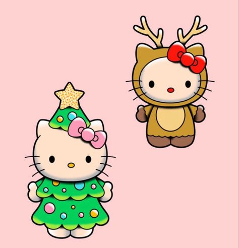 Christmas Hello Kitty And Friends, Christmas Themed Characters, Hello Kitty Christmas Nail Art, Santa Hello Kitty, Thanksgiving Nails Hello Kitty, Hello Kitty Christmas Painting, Hello Kitty In Costume Drawing, Holiday Hello Kitty, Hello Kitty Drawing Christmas