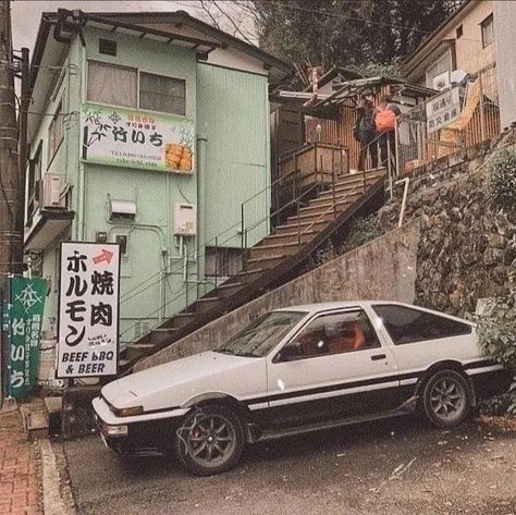 Toyota Ae86, Crazy Cars, Urban Sketch, Fotografi Vintage, Nissan 240sx, Dreamcore Weirdcore, Initial D, Street Racing Cars, Japan Aesthetic