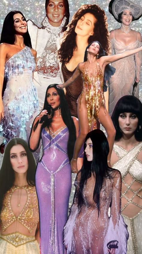 #cher #icon #fashion Cher 80s Fashion, Iconic Disco Outfits, 70s Style Birthday Party, Cher Disco Fashion, Cher Studio 54, 70s Cher Hair, Cher Sequin Outfit, Cher Mini Dress, Disco Pop Outfit