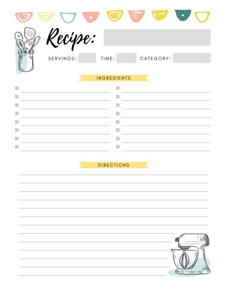 Free Printable Recipe Pages, Recipe Binder Printables Free, Recipe Binder Printables, Recipe Book Printables, Diy Recipe Binder, Printable Recipe Page, Craft Ideas For Beginners, Binder Printables Free, Scrapbook Recipe Book