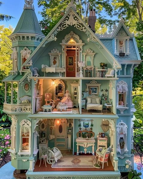 Figurine Display Ideas, Castle Dollhouse, Big Doll House, Doll Shelf, Dollhouse Interior, Dollhouse Interiors, Dolly House, Figurine Display, Doll House Plans