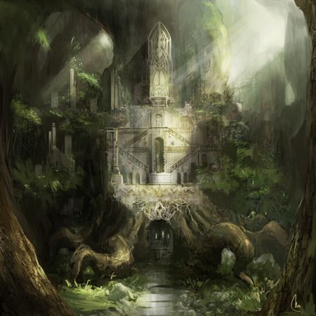 deep in the woods Elven City, Fantasy Cities, Fantasy Kingdom, Mystic Art, Alternate Worlds, Fantasy Stuff, Random Picture, Wacom Cintiq, Fantasy City