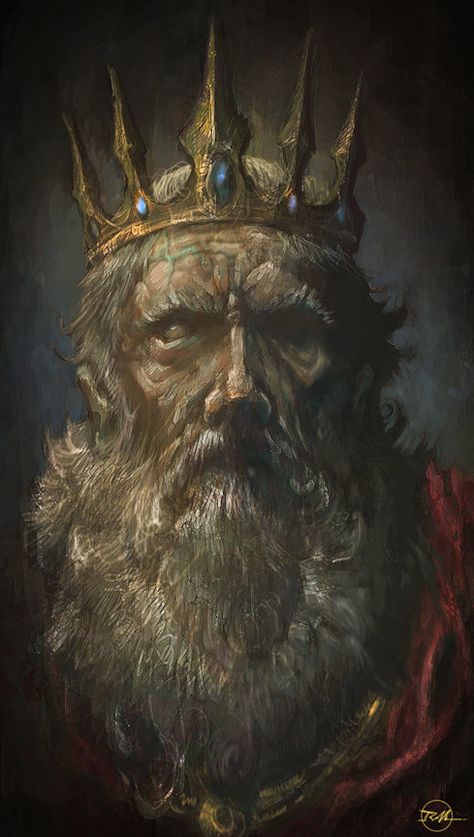 Old King Character Art, Evil King Art, Old King Character Design, Old King Art, Fantasy King Art, Dnd King, The Mad King, Evil King, Skeleton King