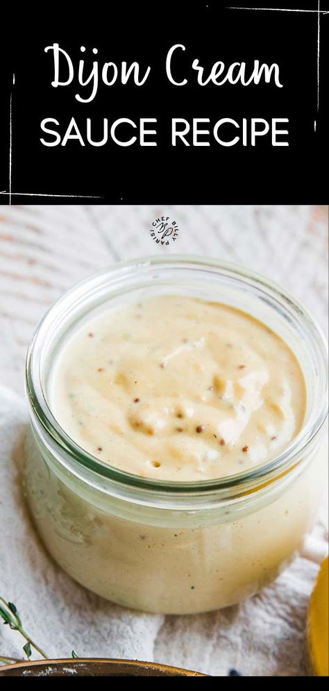 This simple-to-prepare Dijon cream sauce recipe comes together in minutes and goes fantastic on beef, chicken, pork, fish, and vegetables. You will love the bold flavors from this. A sauce can make or break any meal; I believe the easier to prepare, the better. Try out my chimichurri sauce or Herb and Garlic Butter that goes great on everything. Dijon Sauce For Vegetables, Dijon Cream Sauce Recipe, Cream Sauce For Fish, Fish Dipping Sauce, Fish Sauce Recipe, Creme Fraiche Sauce, Bechamel Recipe, Bernaise Sauce, Dijon Cream Sauce