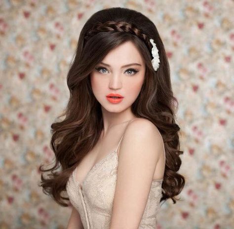 Wedding hair Make Up Sposa, Best Wedding Hairstyles, 2015 Hairstyles, Hairstyles For Long Hair, Wedding Hairstyles For Long Hair, Formal Hairstyles, Short Curly Hair, Wedding Hair And Makeup, 인물 사진