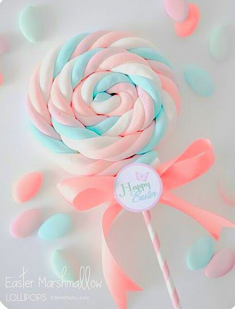 Candy Aesthetic Lollipop, Aesthetic Lollipop, Cute Lollipop, Candy Aesthetic, Easter Marshmallow, Candy Pastel, Easter Invitations, Eat The Rich, Birthday Party Centerpieces