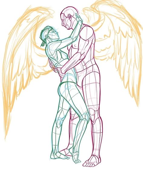 Couple Embrace Angel - Free image on Pixabay Male Figure Drawing, Human Figure Drawing, Gesture Drawing, Anatomy Drawing, Poses References, Figure Drawing Reference, Body Drawing, Couple Drawings, Art Poses