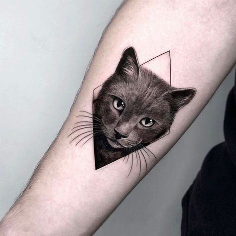 Cat Portrait Tattoo, Cat Face Tattoos, Black Cat Tattoo, Cat Portrait Tattoos, Minimalistic Tattoo, Dog Memorial Tattoos, Chrysanthemum Tattoo, Panda Tattoo, Birthday Tattoo