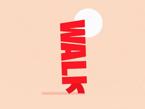 Walk - Motion Graphics by Sehban Ali Akbar on Dribbble Logo Bumper Animation, Graphic Design Motion Graphics, Motion Type Animation, Walking Graphic Design, Brand Motion Graphic, Walk Typography, Type In Motion, Kinetic Type Animation, Wordmark Animation