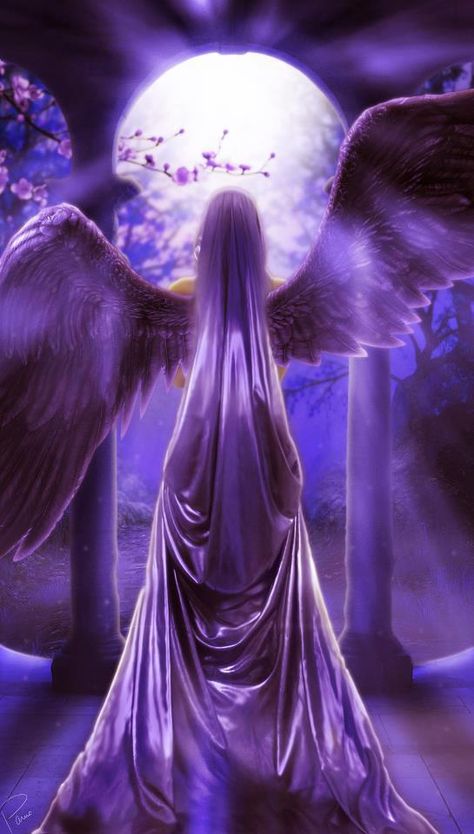 Pretty purple angel I Believe In Angels, Angels And Fairies, Angel Artwork, Purple Stuff, Everything Purple, Ange Demon, I Love Purple, Beautiful Angels, Angels Among Us