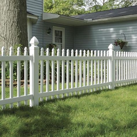 Freedom(Actual: 2.83-ft x 7.63-ft) Pre-Assembled Newport White Vinyl Gothic Decorative Fence Panel Gothic Fence, Vinyl Picket Fence, Decorative Fence Panels, White Vinyl Fence, Vinyl Fence Panels, Picket Fence Panels, Cheap Fence, White Fence, Lattice Fence