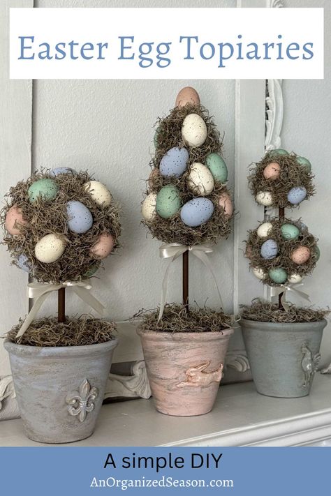 Transform your home into a festive wonderland this Easter with our step-by-step guide on creating adorable Easter egg topiaries! These delightful decorations are perfect for adding that extra touch of charm to your holiday decor. 🏡✨ Please pin this and follow us for more DIY and seasonal home decor inspiration! Easter Egg Topiary, Egg Topiary, Topiary Ideas, Easter Topiary, Spring Diy Projects, Organize Life, Creative Easter Eggs, Easter Craft Decorations, Spring Decor Diy