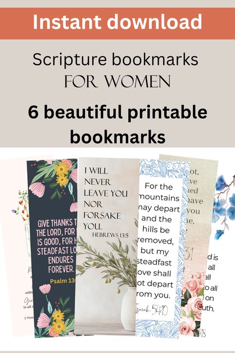 Beautiful bookmarks you can use for personal and commercial use.  Makes great gifts to Bible study groups, church classes, stocking stuffers... Scripture Bookmarks, Psalm 13, Beautiful Bookmarks, Bible Study Group, Bookmarks Printable, Give Thanks, Bible Study, Stocking Stuffers, Psalms