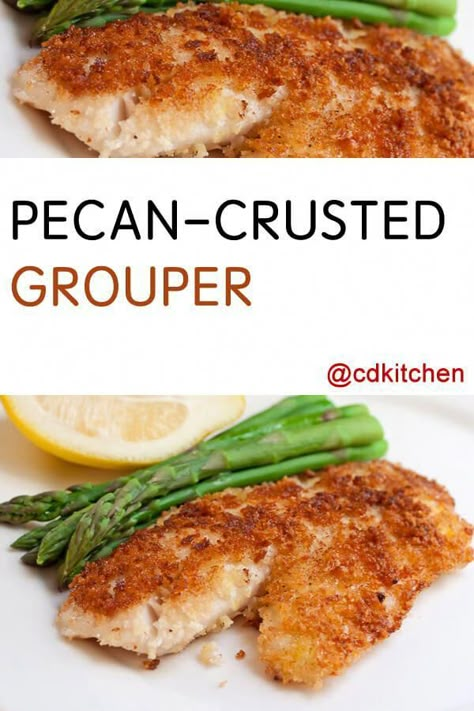 Grouper Fish Recipes, Grouper Recipe, Grouper Recipes, Fresh Fish Recipes, Grouper Fillet, Grouper Fish, Pecan Bread, Pecan Crust, Seafood Plates