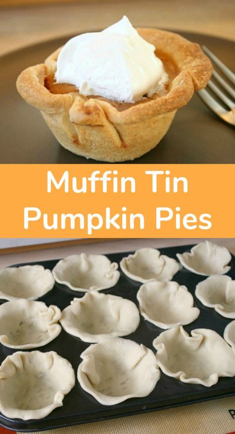 Mini Pie Crust Recipe Muffin Tins, Individual Pumpkin Pies, Individual Pumpkin Pie, Pies Easy, Simple Desert, Thanksgiving Pumpkin Pie, Dessert Parfait, Homemade Graham Crackers, Mini Pumpkin Pies