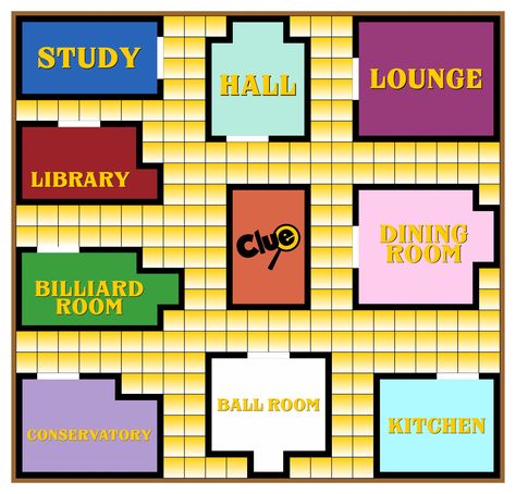 Clue Game Board Free Printable, Cludo Game Diy, Clue Game Printables, Cluedo Party, Diy Board Games, Board Game Ideas, Clue Game, Clue Board, Kitchen Conservatory