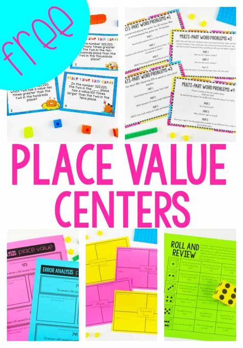 Place Value Intervention, Teaching Place Value 3rd, Operations And Algebraic Thinking 3rd Grade, 3rd Grade Place Value Activities, Third Grade Math Centers Free, Grade 3 Place Value Activities, Place Value Third Grade, Third Grade Centers Ideas, Place Value Games 4th Grade