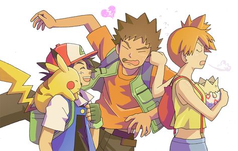 Ash x Misty x Brock Ash Misty, Pokemon Ash And Misty, Pokemon Original, Ash And Misty, Pika Pika, Pokemon Ash, Pokemon Trainers, Gotta Catch Them All, Pokemon Ships