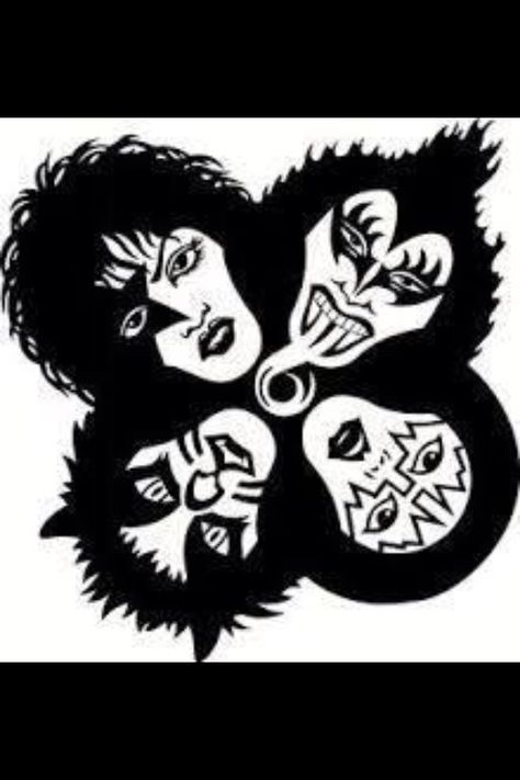 Rock N Roll Over Kiss Svg Band, Kiss Band Tattoo Ideas, Kiss Artwork, Kiss Tattoos, Many Stickers, Kiss Face, Kiss Art, Band Stickers, Projets Cricut