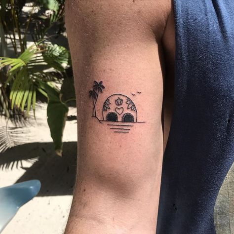 Skull Island Tattoo, Island Tattoo, M Tattoos, O Tattoo, Palm Tree Tattoo, Tulum Beach, Beach Tattoo, Instagram Cool, Skull Island