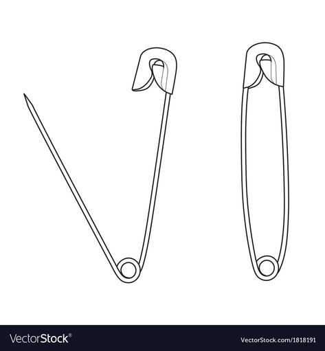 Paper Clip Tattoo Meaning, Safety Pin Doodle, Safety Pin Illustration, Safety Pin Tattoo Design, Safety Pin Tattoo Meaning, Paper Clip Tattoo, Safety Pin Drawing, Safety Pin Heart Tattoo, Sj Tattoo