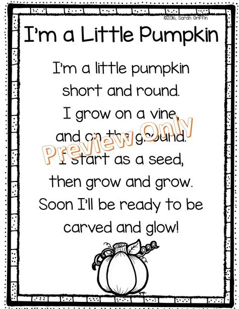 I'm a little pumpkin poem is perfect for your pumpkin life cycle lesson plans.  #pumpkins #fall #kindergarten #halloween Fall Poems For Kids, Pumpkin Songs, October Poem, Kids Halloween Songs, Fall Poems, Poetry Notebook, Pumpkin Poem, Science Life Cycles, Pumpkin Song