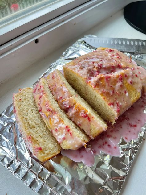 Raspberry Lemon Loaf - by Viviane Eldarazi Raspberry Lemon Loaf, Lemon Loaf, Lemon Raspberry, Tasty Baking, Easy Bread Recipes, All Purpose Flour, Healthy Sweets Recipes, Fun Baking Recipes, Easy Baking Recipes