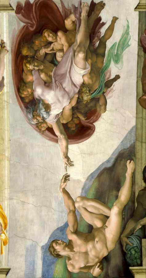 Old Italy, Michelangelo Paintings, Famous Art Paintings, Aesthetic Old, The Creation Of Adam, Arte 8 Bits, Rennaissance Art, Painting Aesthetic, Greek Mythology Art