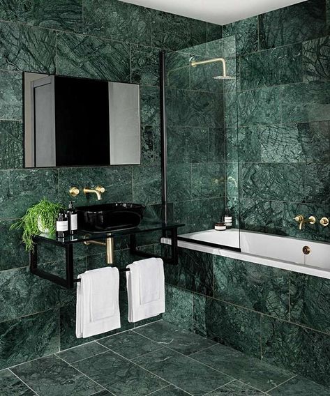 Green Marble Bathroom, Green Tile Bathroom, Marble Tile Bathroom, Mad About The House, Topps Tiles, Stone Mosaic Tile, Marble Tile Floor, Green Tile, Bathroom Floor Tiles