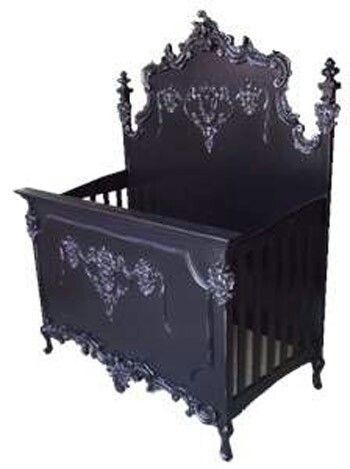 Love this goth style crib/twin bed Gothic Nursery, Goth Houses, Gothic Baby, Gothic Bedroom, Goth Baby, Gothic Furniture, Goth Home, Goth Home Decor, Dark Home