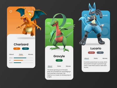 Pokedex App, Card Ui, App Ui Design, App Ui, Pokemon Cards, User Interface, Global Community, Creative Professional, Pokemon