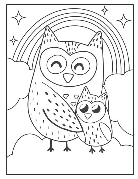 Owl Coloring, Happy Owl, Owl Coloring Pages, Simple Activities, Funny Owls, Blurry Pictures, Marker Paper, Bird Coloring Pages, Wise Owl