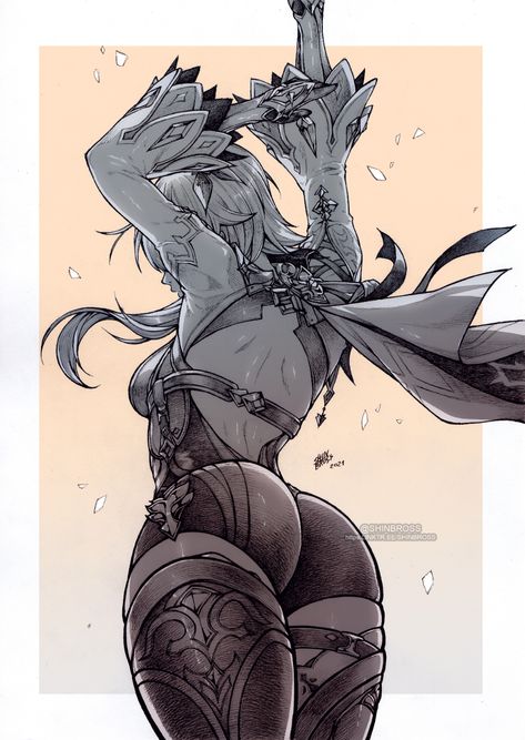 ArtStation - EULA - "It Takes Two to Tango" Eula Genshin Impact, Tango Art, Traditional Ink, It Takes Two, Anime Character Drawing, Anime Poses Reference, Sketchbook Art Inspiration, Drawing Base, Comic Artist