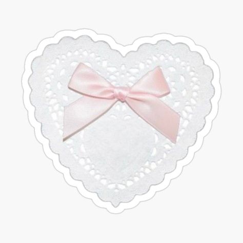 Coquette Heart, Bow Sticker, Minimalist Icons, Heart Png, Girly Gifts, Lace Heart, Birthday Stickers, Crochet Heart, Aesthetic Pink