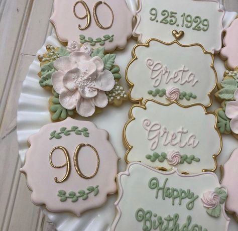 100 Year Old Birthday Cookies, 90th Bday Cookies, 90 Birthday Cookies, 100th Birthday Cookies, 90th Birthday Cookies Decorated, 90th Birthday Cookies, 50th Anniversary Cookies, 90th Birthday Decorations, Birthday Details