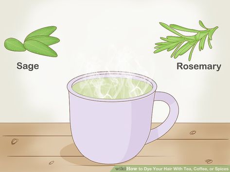 3 Ways to Dye Your Hair With Tea, Coffee, or Spices - wikiHow Lemon Hair Lightening, Ways To Dye Your Hair, Coffee Hair Dye, Grey Hair Remedies, Professional Hair Dye, Natural Bleach, Sage Tea, Natural Gel Nails, Coffee Hair