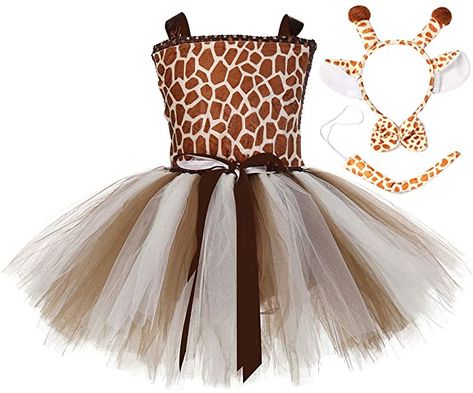 Animal Costumes For Girls, Giraffe Halloween Costume, Party Animal Costume, Animal Costumes For Kids, Halloween Tutu Dress, Giraffe Costume, Birthday Carnival, Toddler Girl Halloween, Animal Halloween Costumes