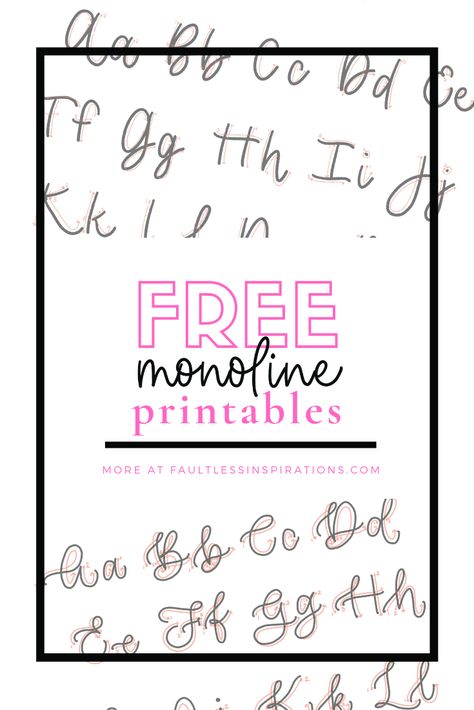 Monoline Lettering Practice Free, Handlettering Worksheets, Monoline Lettering, Alphabet Practice Sheets, Lettering Practice Sheets, Middle School Special Education, Hand Lettering Worksheet, Learn Hand Lettering, Hand Lettering Practice