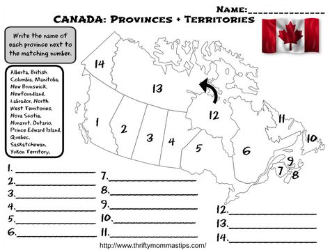 Canadian Provinces and Territories Worksheet - Thrifty Mommas Tips Canada Worksheet, Grade 4 Math Worksheets, Geography Of Canada, Canada For Kids, Canadian Social Studies, Grade 4 Math, Map Of Canada, Map Quiz, About Canada