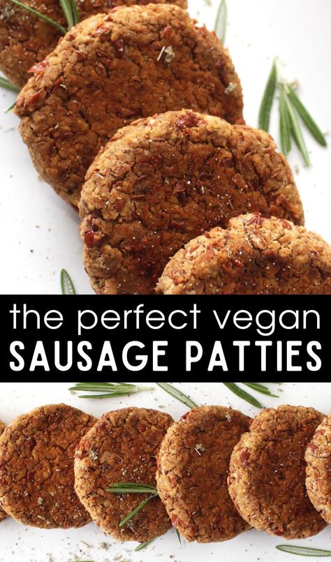 Vegan Breakfast Sausage Recipe, Vegan Breakfast Sausage, Vegan Sausage Recipe, Breakfast Sausage Patties, Vegan Breakfast Ideas, Best Vegan Breakfast, Vegan Meat Recipe, Breakfast Sausage Recipes, Sausage Patties