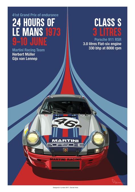 Auto Racing Posters, Vintage Racing Poster, Motorsport Art, Auto Poster, Combi Vw, Porsche Classic, Martini Racing, Course Automobile, Porsche 917